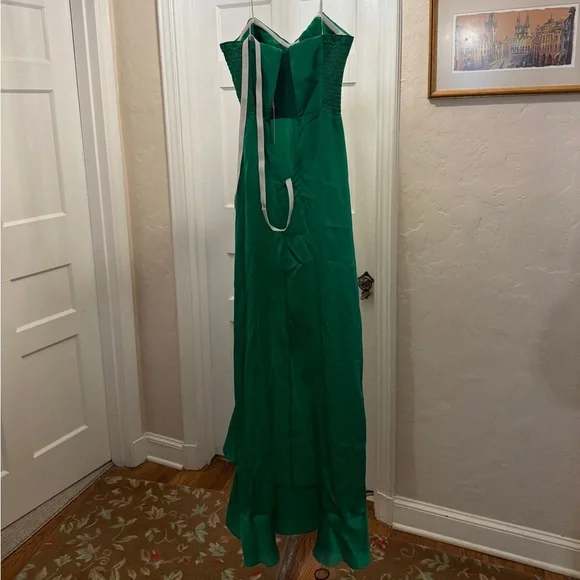 Amanda Uprichard Green Strapless Maxi Gown - threedaughtersproperties.com